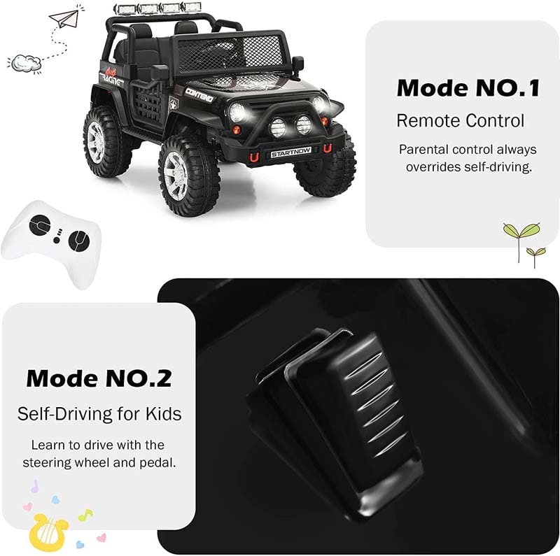 Eletriclife 12V Kids Remote Control Electric Ride On Truck Car with Lights and Music