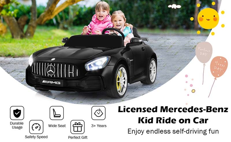 Eletriclife 12V Kids Ride On Car Mercedes Benz AMG GTR with Remote and LED Lights