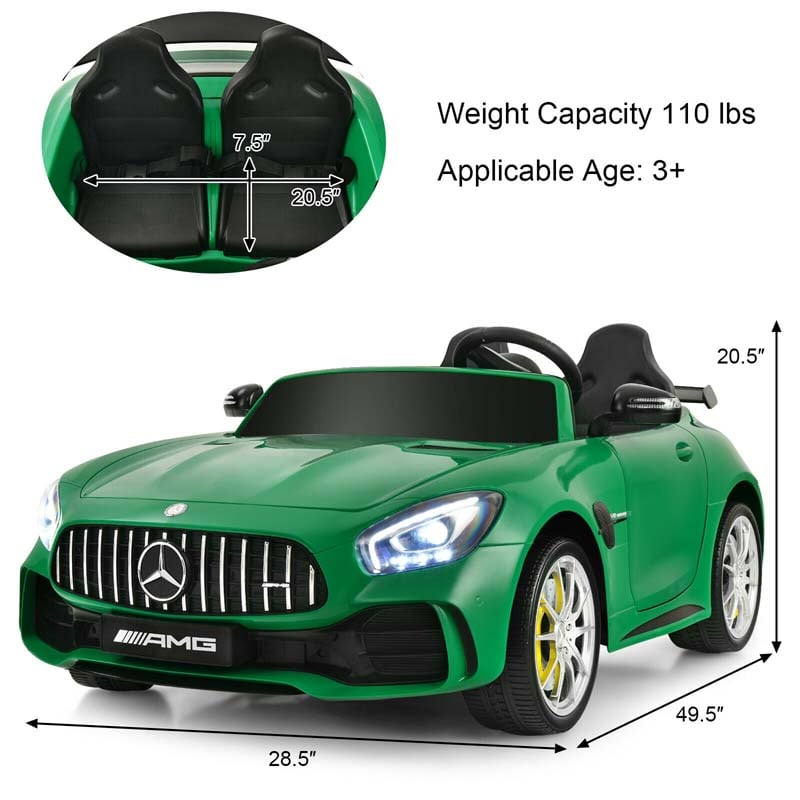 Eletriclife 12V Kids Ride On Car Mercedes Benz AMG GTR with Remote and LED Lights