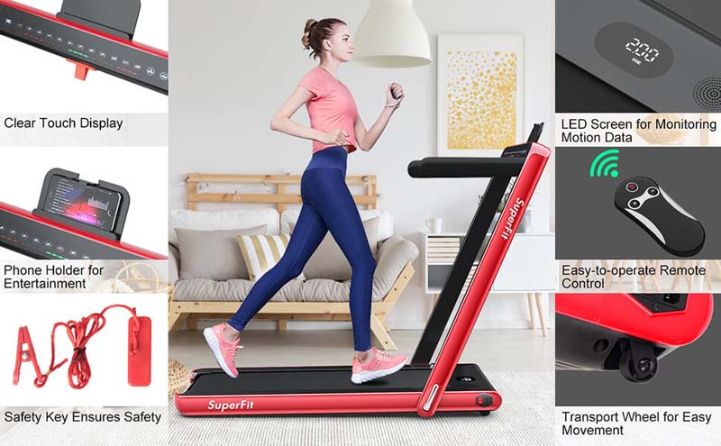 Eletriclife 2-in-1 Electric Folding Treadmill with Dual Display and Smart App Control