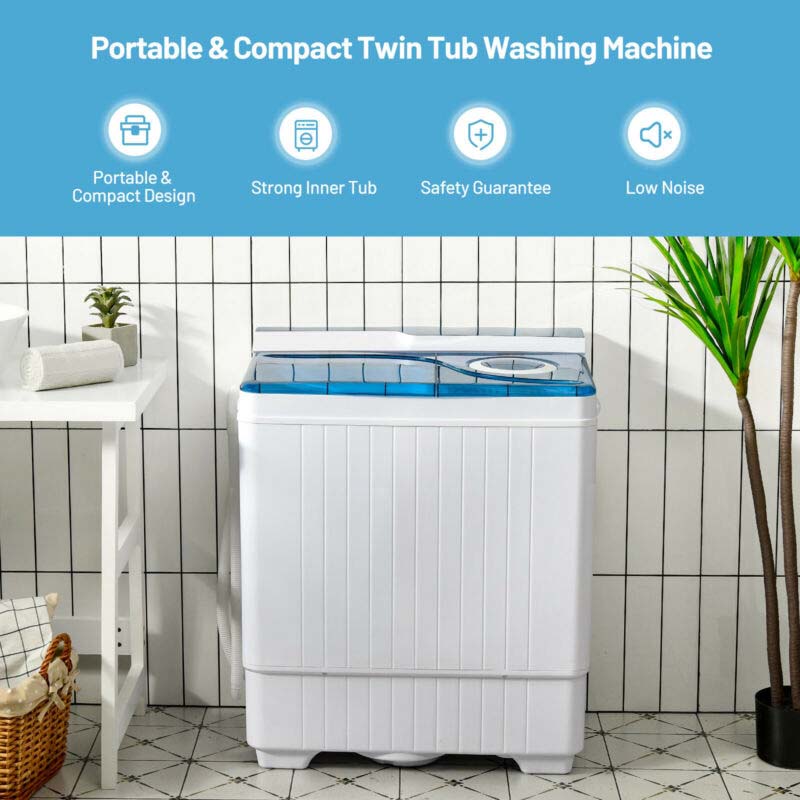 Eletriclife 26 Pound Portable Semi-automatic Washing Machine