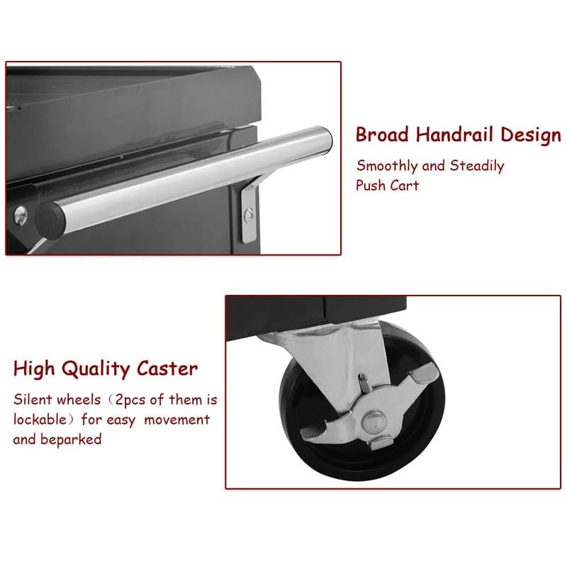 Eletriclife 2 Drawer Rolling Mechanics Tool Cart Slide Top Utility Storage Cabinet Organizer