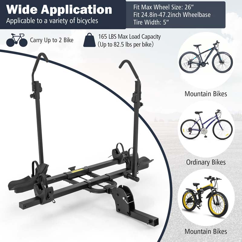 Eletriclife 2 Inch Hitch Mount Bike Rack 2-Bike Platform Style Carrier with Tilt-able Design