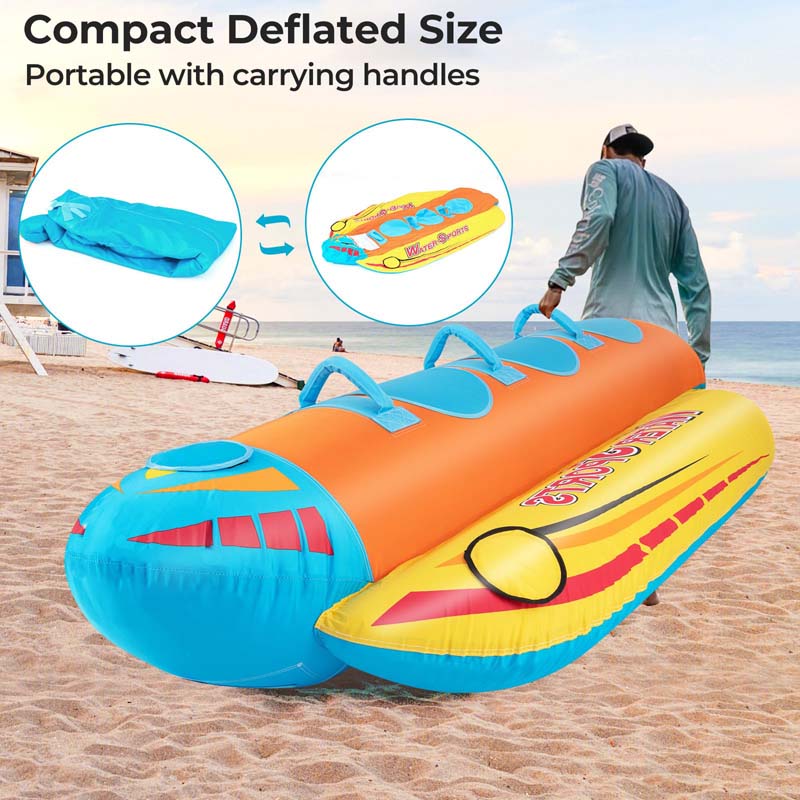 Eletriclife 3-Person Inflatable Banana Boat with 3 EVA-padded Seats and Handles