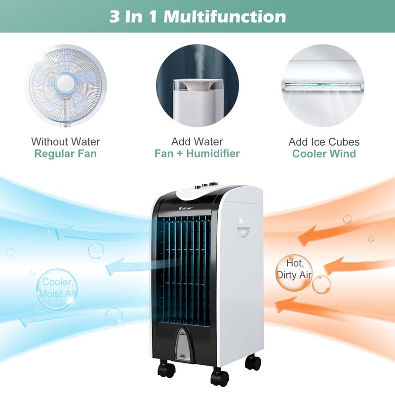 Eletriclife 3-in-1 Portable Evaporative Air Cooler with Filter Knob