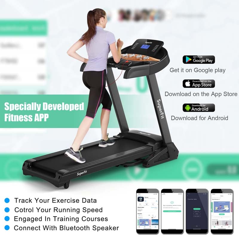 Eletriclife 3.75HP Electric Folding Treadmill with Auto Incline 12 Program APP Control