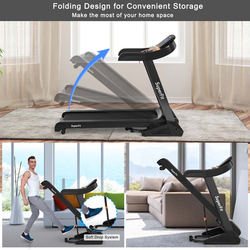 Eletriclife 3.75HP Electric Folding Treadmill with Auto Incline 12 Program APP Control