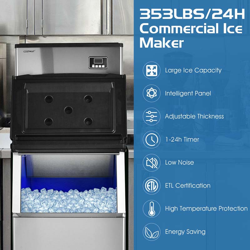 Eletriclife 353LBS/24H Split Commercial Ice Maker with 198 LBS Storage Bin