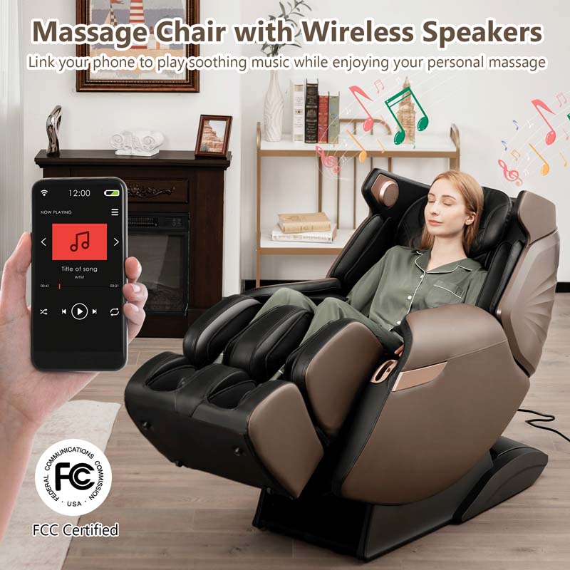 Eletriclife 3D SL-Track Electric Full Body Zero Gravity Shiatsu Massage Chair with Heat Roller