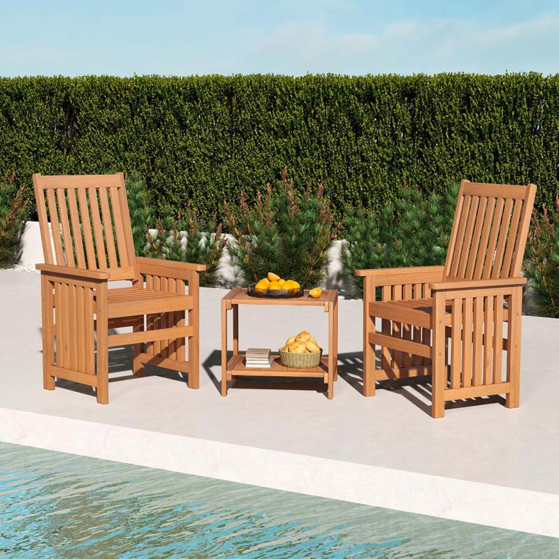 Eletriclife 3 Pieces Patio Furniture Set with 1.5 Inch Umbrella Hole