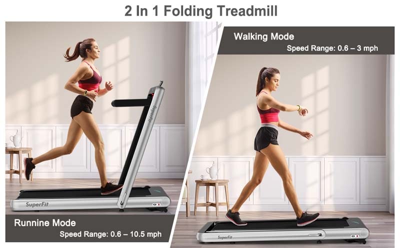 Eletriclife 4.75HP 2 In 1 Folding Treadmill with Remote APP Control