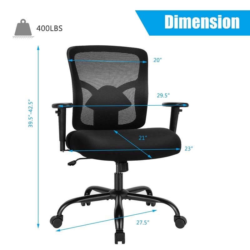 Eletriclife 400LBS Mesh Big and Tall Office Chair Swivel Task Chair