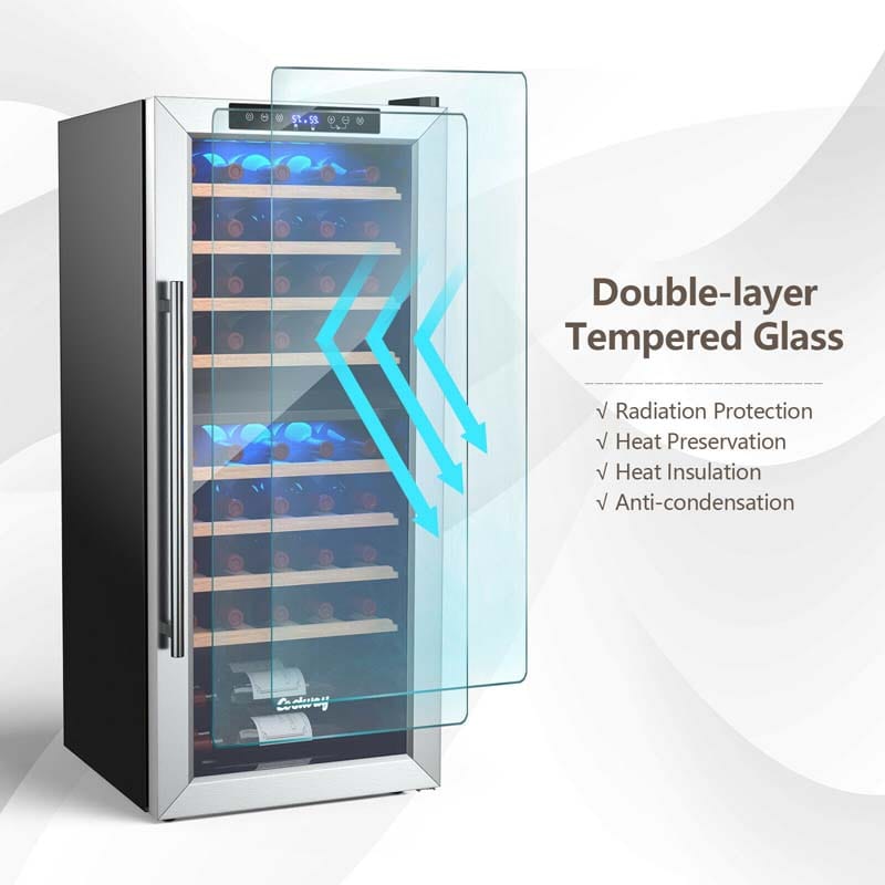 Eletriclife 43 Bottle Wine Cooler Refrigerator with 8 Shelves