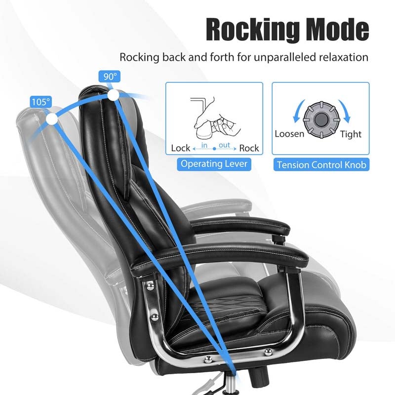 Eletriclife 500 Lbs Height Adjustable Office Chair with Metal Base