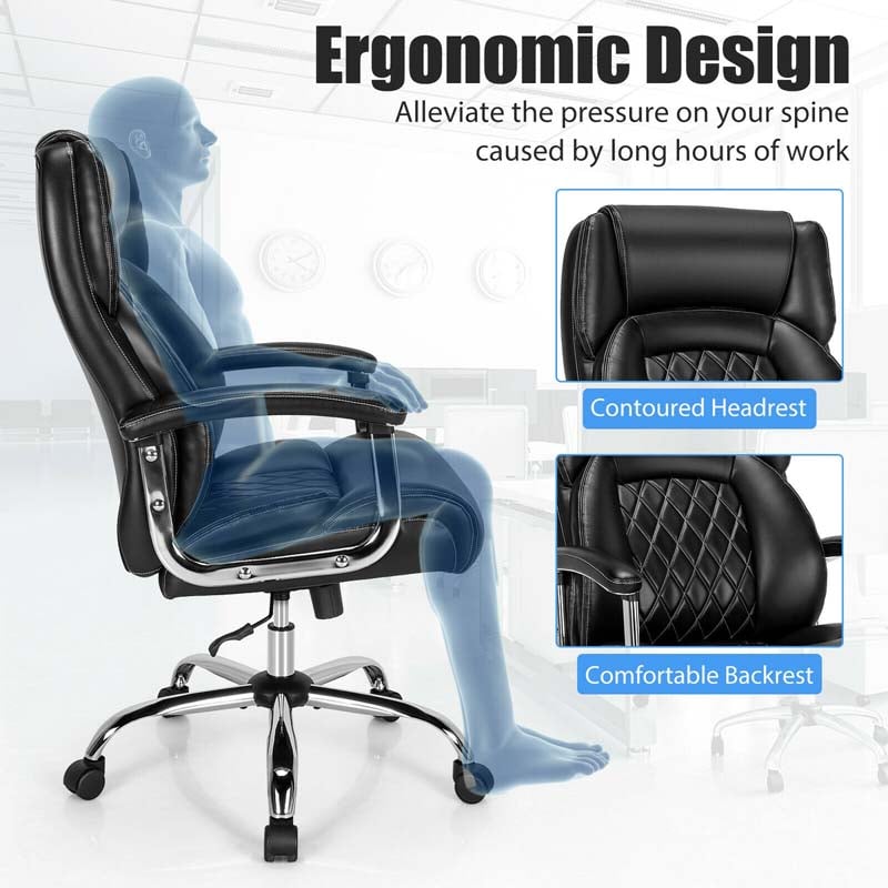 Big and Tall Executive Chair 500lbs Wide Seat Heavy Duty Massage