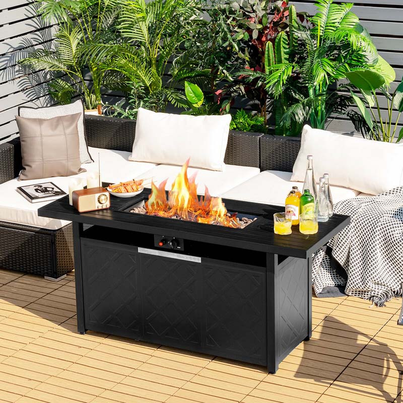 Eletriclife 57 Inch 50000 Btu Rectangular Propane Outdoor Fire Pit Table