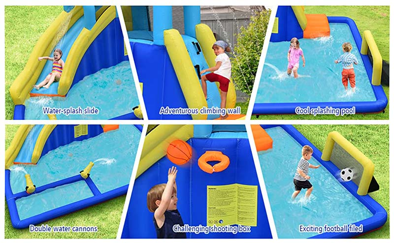 Eletriclife 6-in-1 Inflatable Water Slide Jumping House without Blower