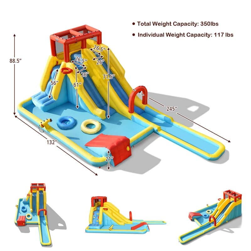 Eletriclife 7-in-1 Inflatable Dual Slide Water Park Bounce House Without Blower