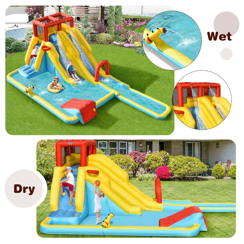 Eletriclife 7-in-1 Inflatable Dual Slide Water Park Bounce House Without Blower