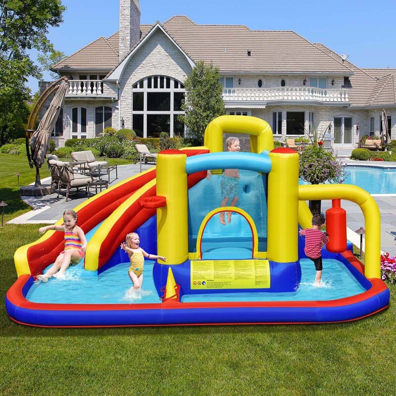Eletriclife 7-in-1 Inflatable Water Slide Bounce Castle Without Blower