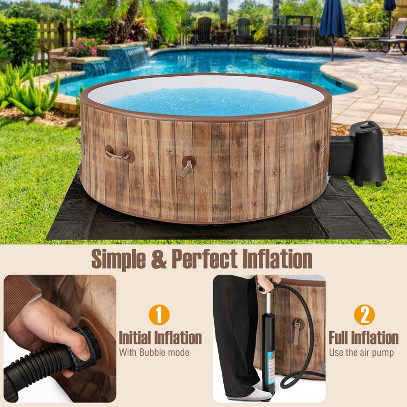 Eletriclife 72 Inches Inflatable Hot Tub SPA with 120 Air Jets Electric Heater Pump