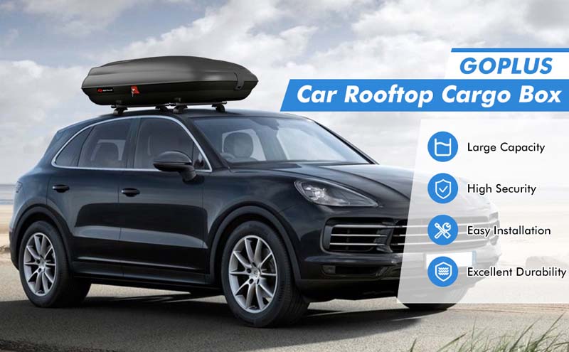 Eletriclife 8.83 Cubic Feet Heavy Duty Car Storage Roof Rack Mount Carrier Rooftop Cargo Box