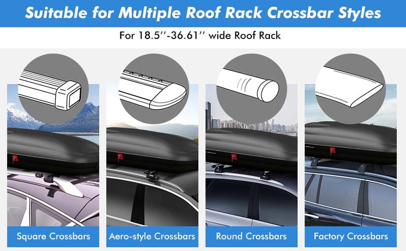 Eletriclife 8.83 Cubic Feet Heavy Duty Car Storage Roof Rack Mount Carrier Rooftop Cargo Box