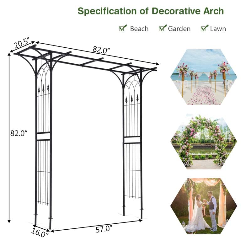 Eletriclife 82 x 20.5 Inch Metal Garden Arch for Various Climbing Plant