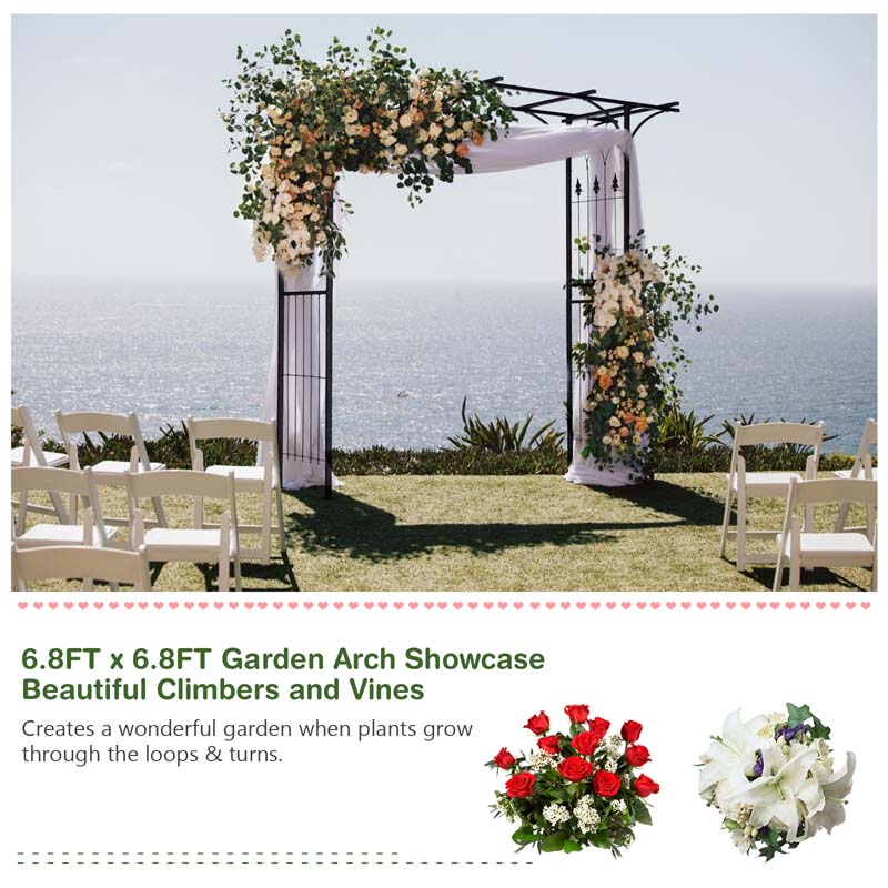 Eletriclife 82 x 20.5 Inch Metal Garden Arch for Various Climbing Plant