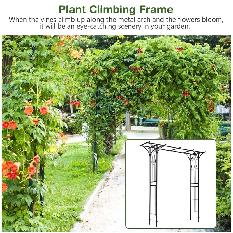 Eletriclife 82 x 20.5 Inch Metal Garden Arch for Various Climbing Plant