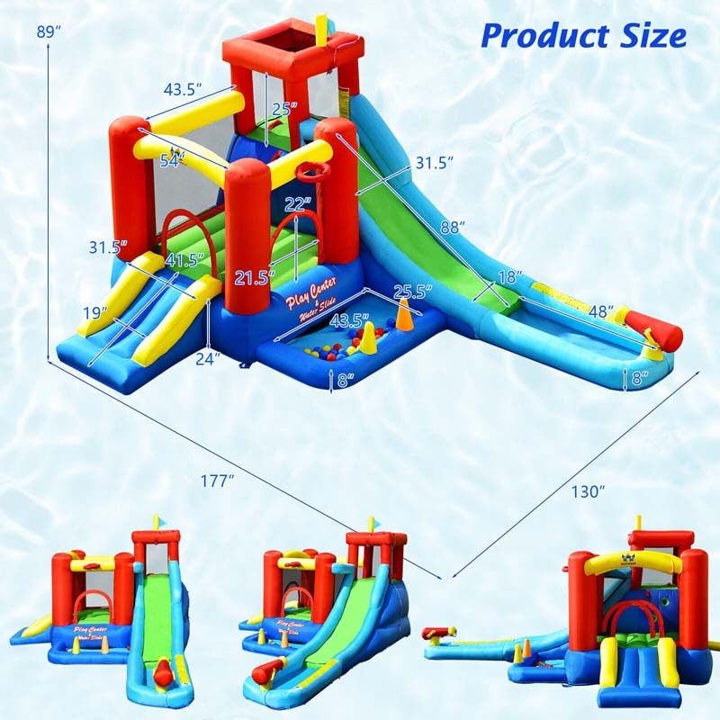 Eletriclife 9-in-1 Inflatable Kids Water Slide Bounce House without Blower