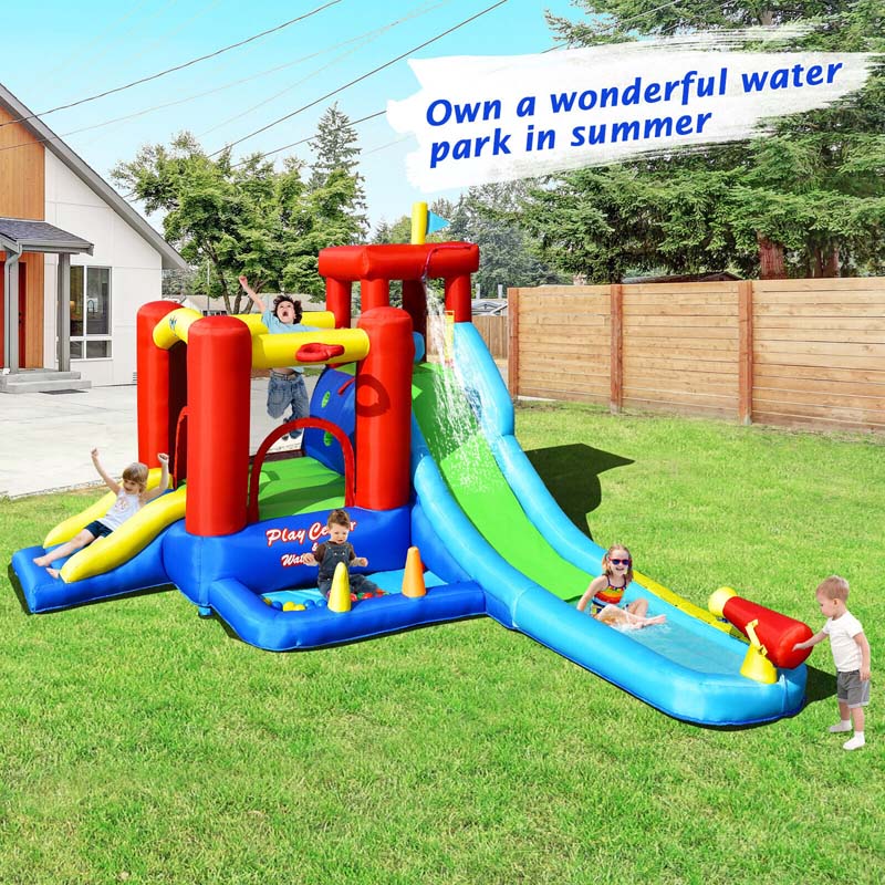 Eletriclife 9-in-1 Inflatable Kids Water Slide Bounce House without Blower