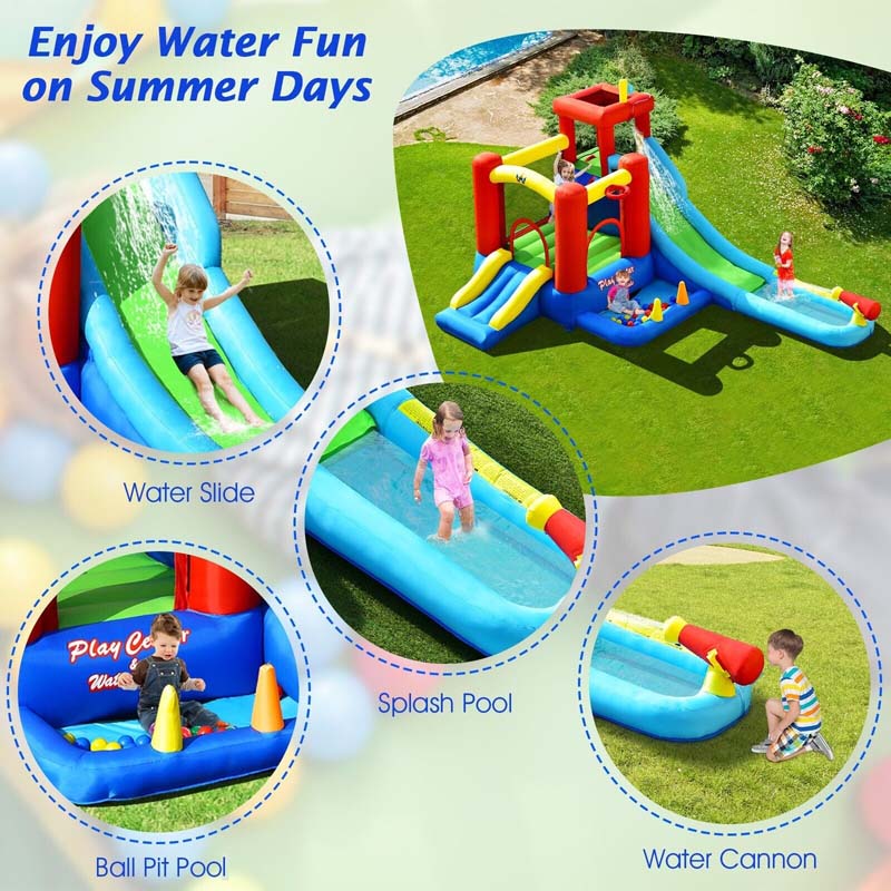 Eletriclife 9-in-1 Inflatable Kids Water Slide Bounce House without Blower