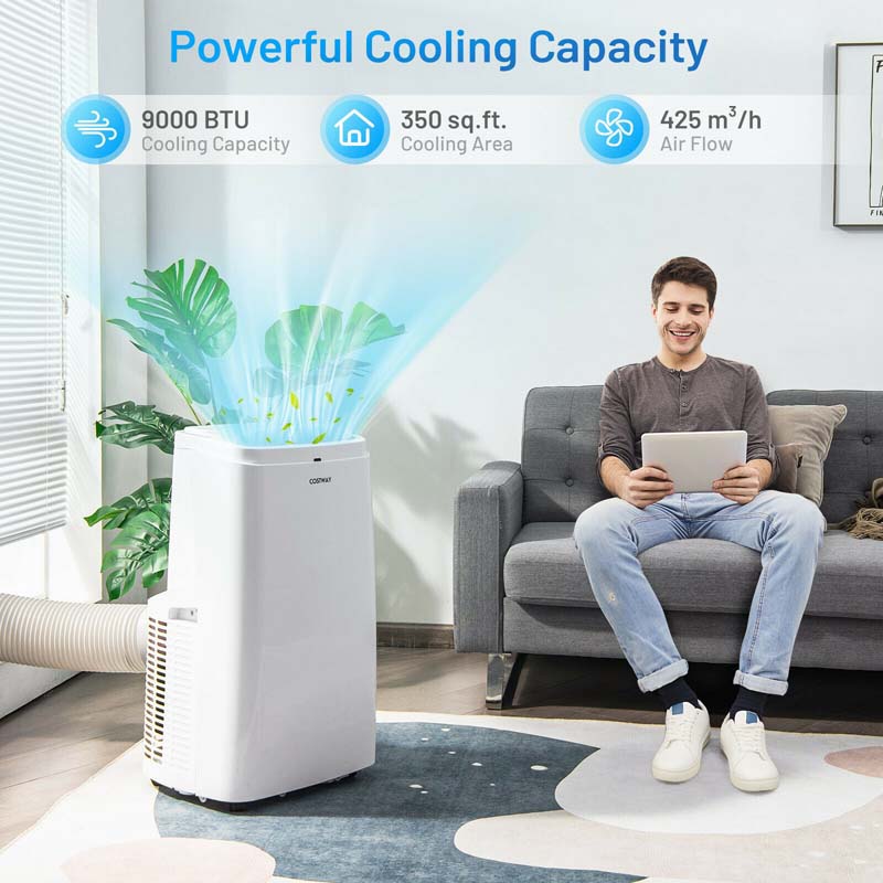 Eletriclife 9000BTU 3-in-1 Portable Air Conditioner with Remote
