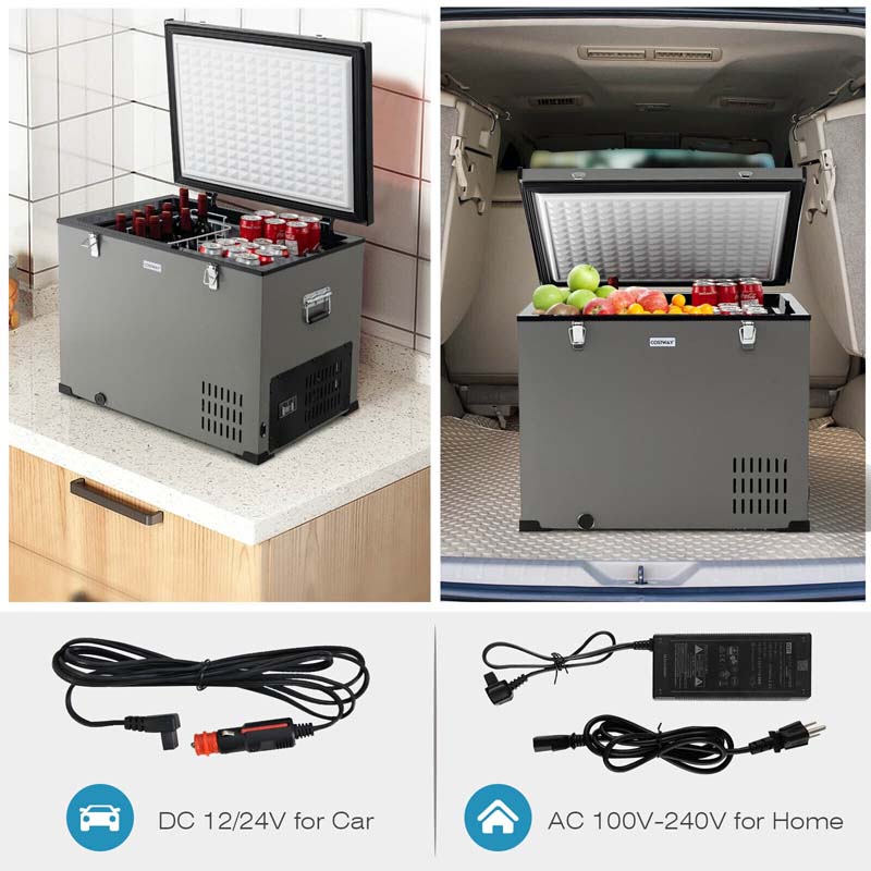 Eletriclife 90 QT Portable Car Refrigerator Freezer with Compressor