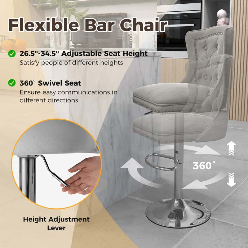 Eletriclife Bar Chairs with Footrest, Electroplated Metal Base and Anti-Slip Ring