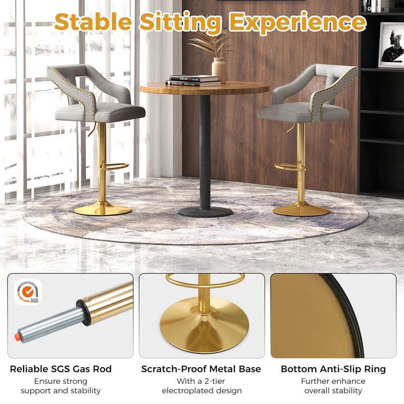 Eletriclife Bar Chairs with Footrest and 2-Layer Electroplated Metal Base