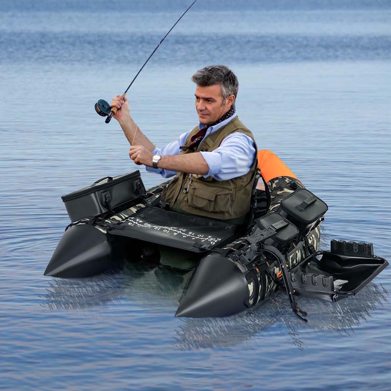 Eletriclife Fishing Float Tube Inflatable Belly Boat with Fish Finder Holder