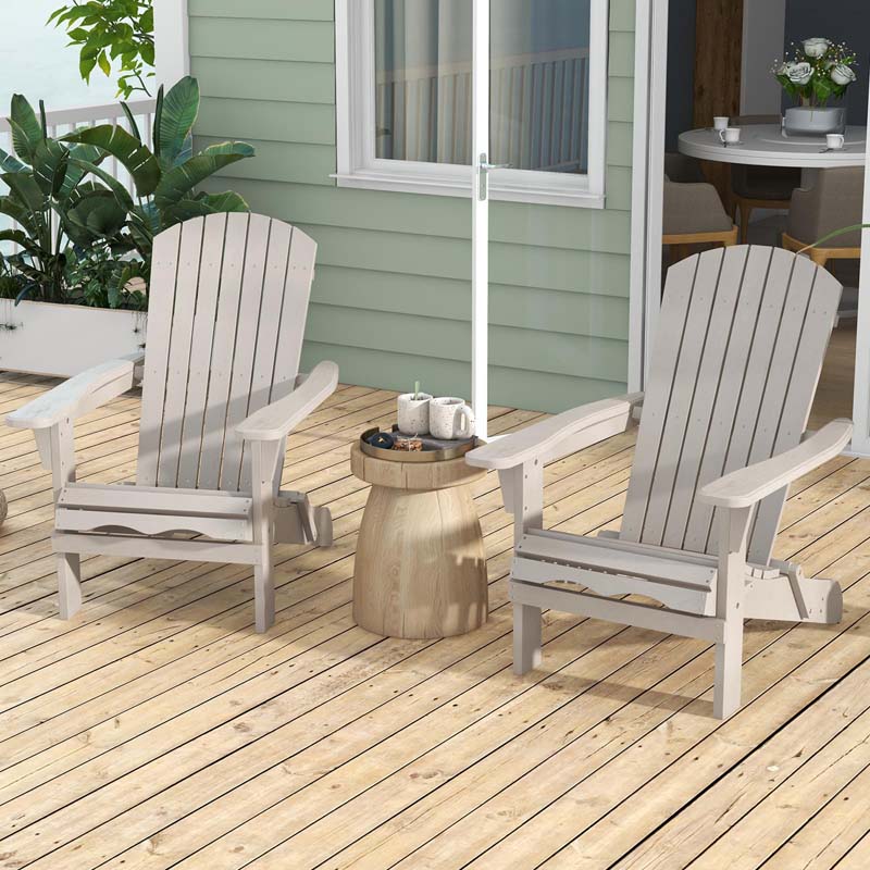 Eletriclife Folding Adirondack Chair Set of 2 with High Backrest and Wide Armrests