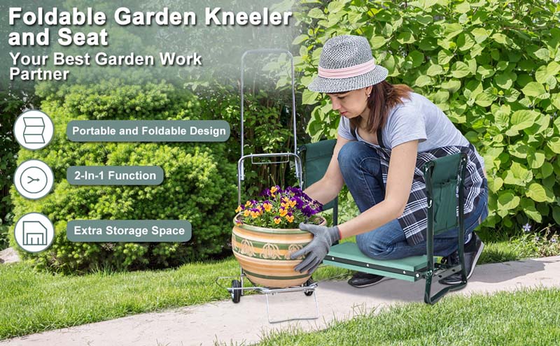 Eletriclife Folding Garden Kneeler and Seat Bench