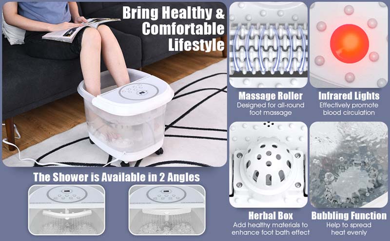 Eletriclife Foot Spa Bath Massager with 3-Angle Shower