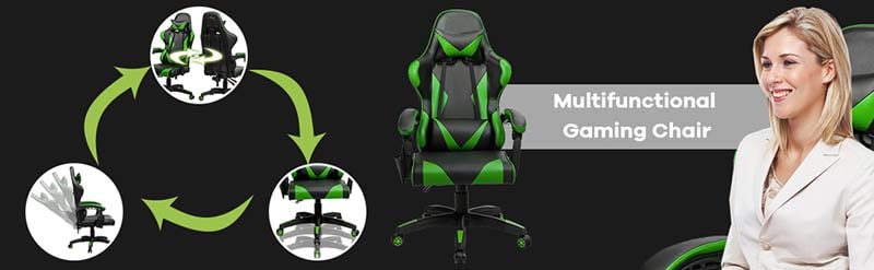 Eletriclife Gaming Chair Reclining Swivel with Massage Lumbar Support