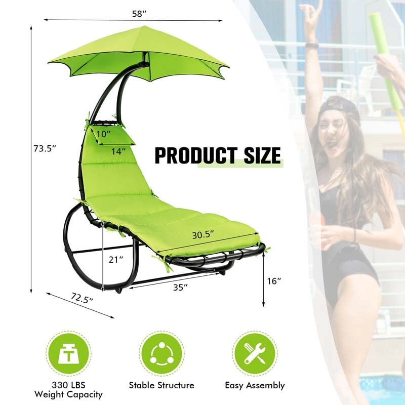 Eletriclife Hammock Swing Lounger Chair with Shade Canopy