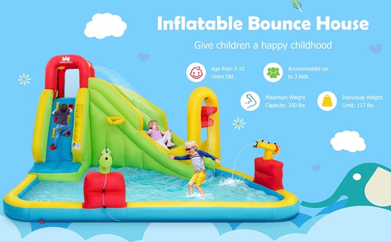 Eletriclife Inflatable Splash Jump Slide Water Bounce without Blower