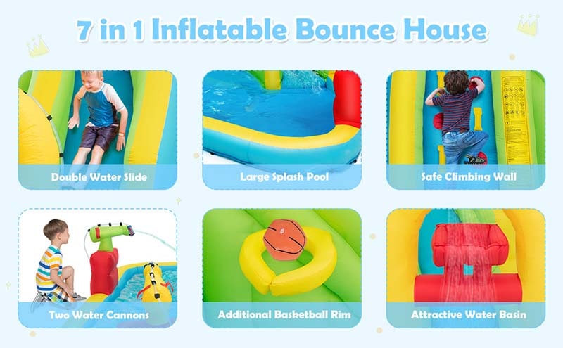 Eletriclife Inflatable Splash Jump Slide Water Bounce without Blower