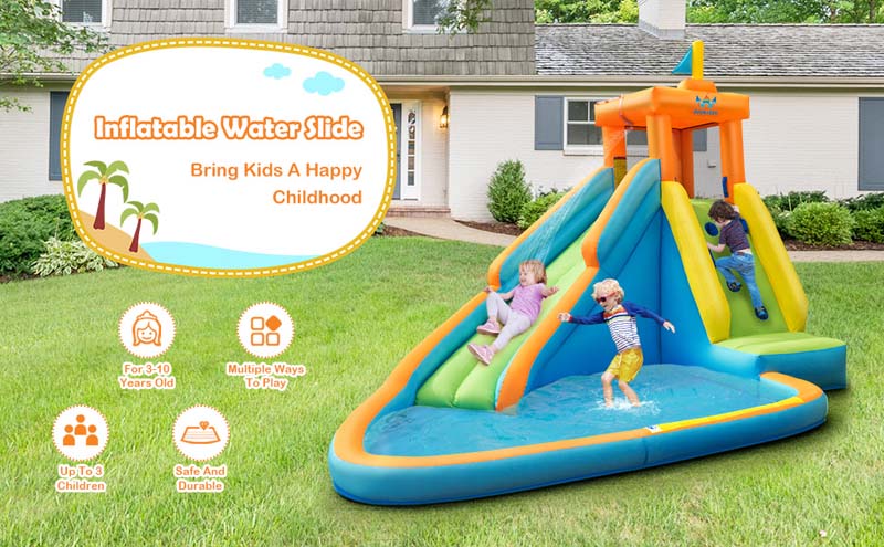 Eletriclife Inflatable Water Slide Kids Bounce House with Blower