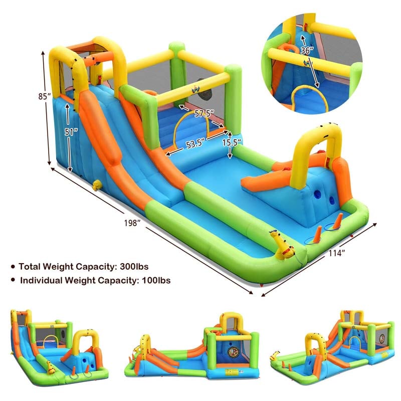 Eletriclife Inflatable Water Slide Park Bounce House Without Blower