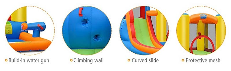 Eletriclife Kid Inflatable Bounce House Water Slide Castle with Blower