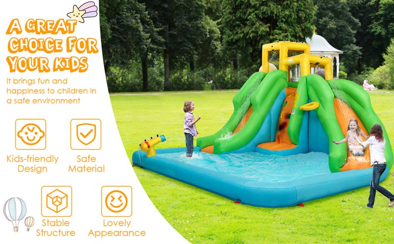 Eletriclife Kids Inflatable Water Park Bounce House with 480W Blower