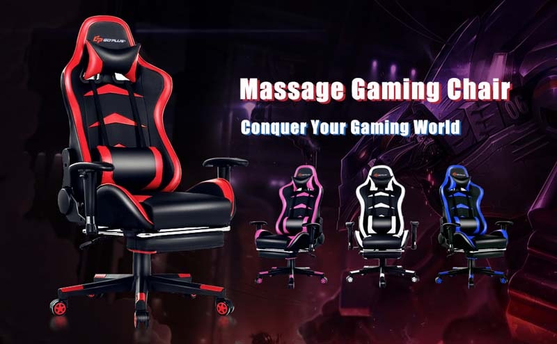 Eletriclife Massage Gaming Chair with Footrest